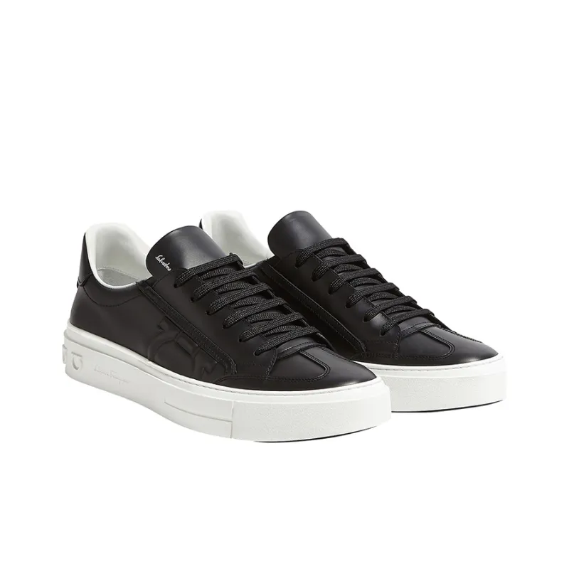 FERRAGAMO Textured Gancio Sneakers-3