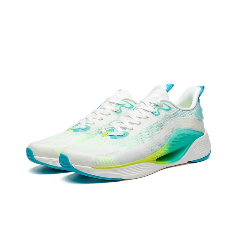 XTEP Qing Feng 5.0 Cushioning And Breathable Low Top X FLOW Long Distance Running Shoes Men's White Green-2