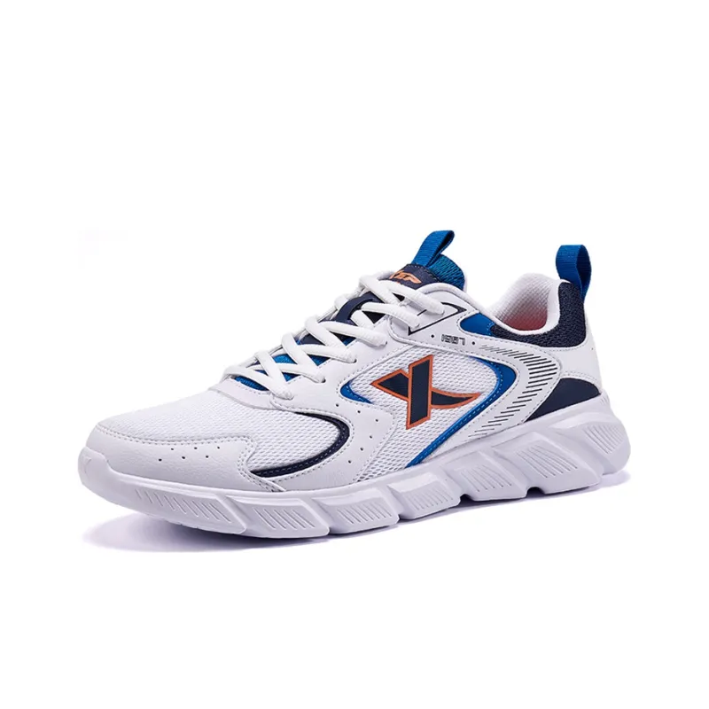 XTEP Cushioned Slip-Resistant Breathable Low-Top Running Shoes Men's White Blue-1