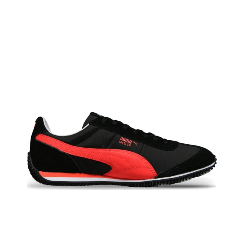 PUMA Speeder Ripstop Low-Top Running Shoes Unisex Black Red-1