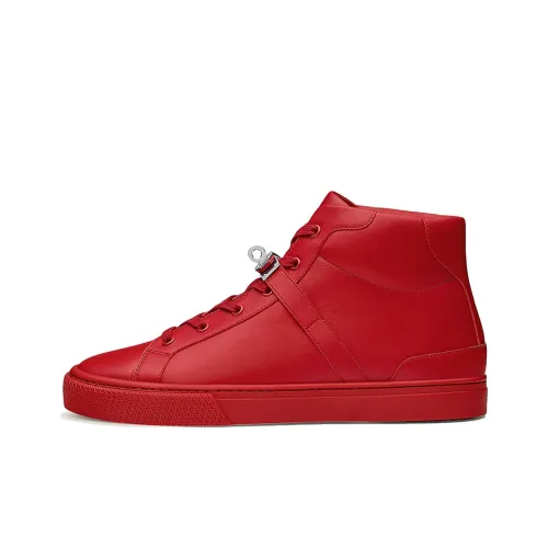 HERMES Daydream Skateboard Shoes Men High-Top Oxidized Red