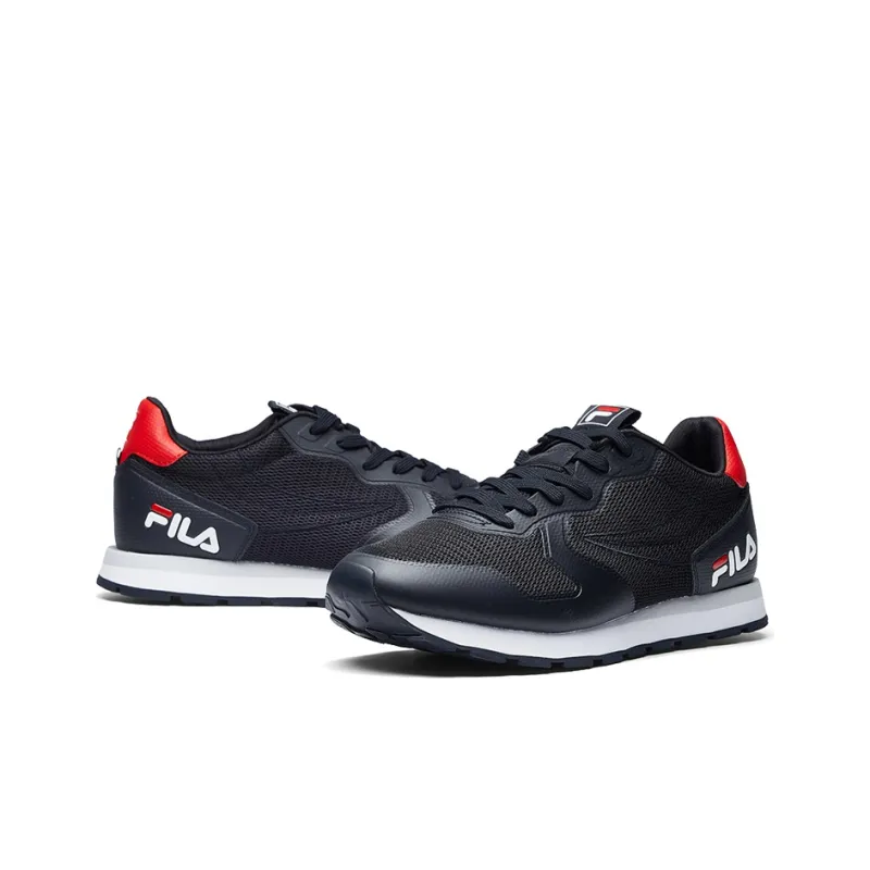 FILA Fht 83 Cushioning Anti Slip And Wear Resistant Low Top Running Shoes Women's Black White-2