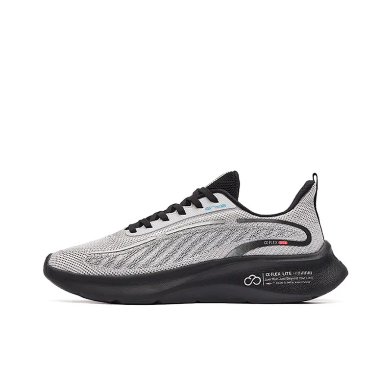 Erke Strange Bomb Lite-Meteorite Anti-Slip Wear-Resistant Low-Top Running Shoes Light Gray Black-0