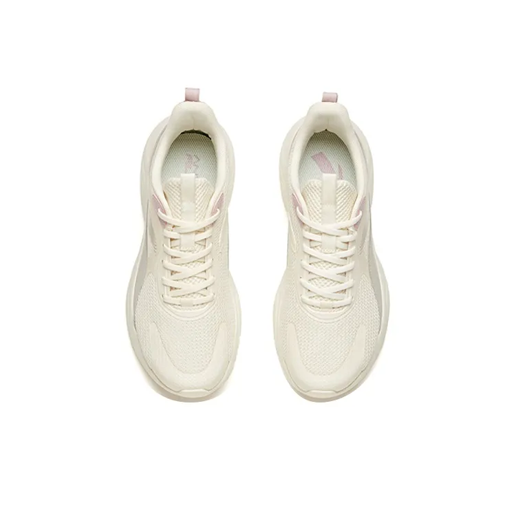 Anta Running Collection Durable Breathable Low-Top Running Shoes Women's Light Beige White-3