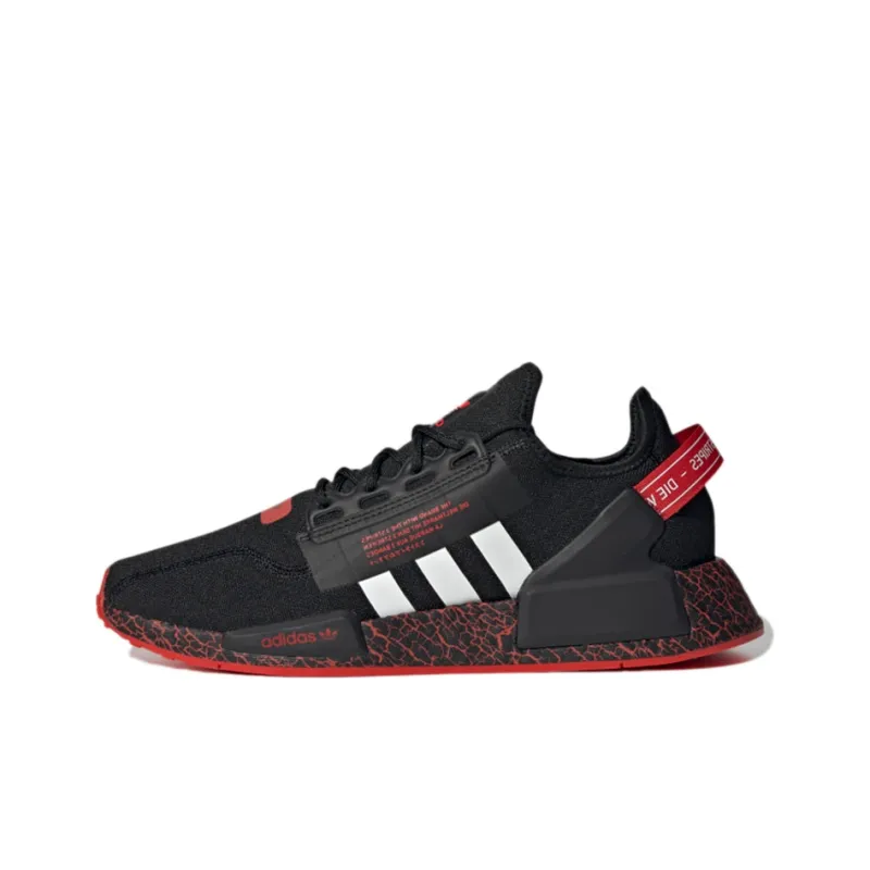 Adidas Originals Nmd R1 V2 Crackled Black Red-0