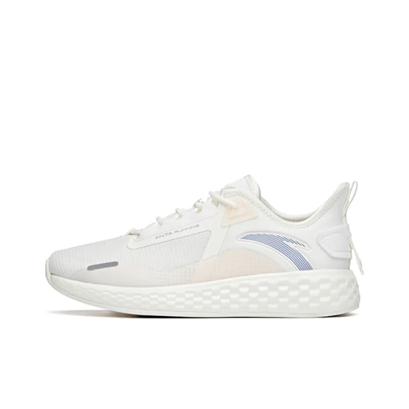 Anta Running Collection Cushioning Anti-Slip Wear-Resistant Breathability Low-Top Running Shoes Women's White Purple-0