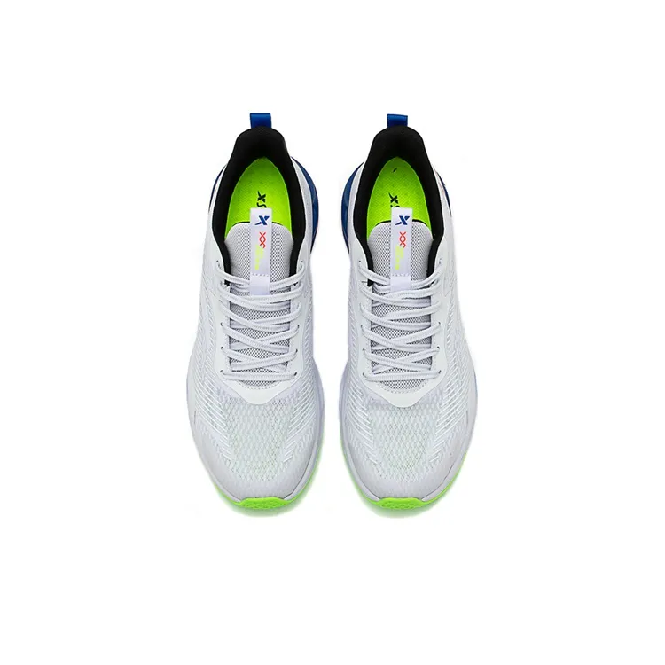 XTEP Cushioning Rotational Technology Breathable Cushioning Low Top Running Shoes Men's White Green-1
