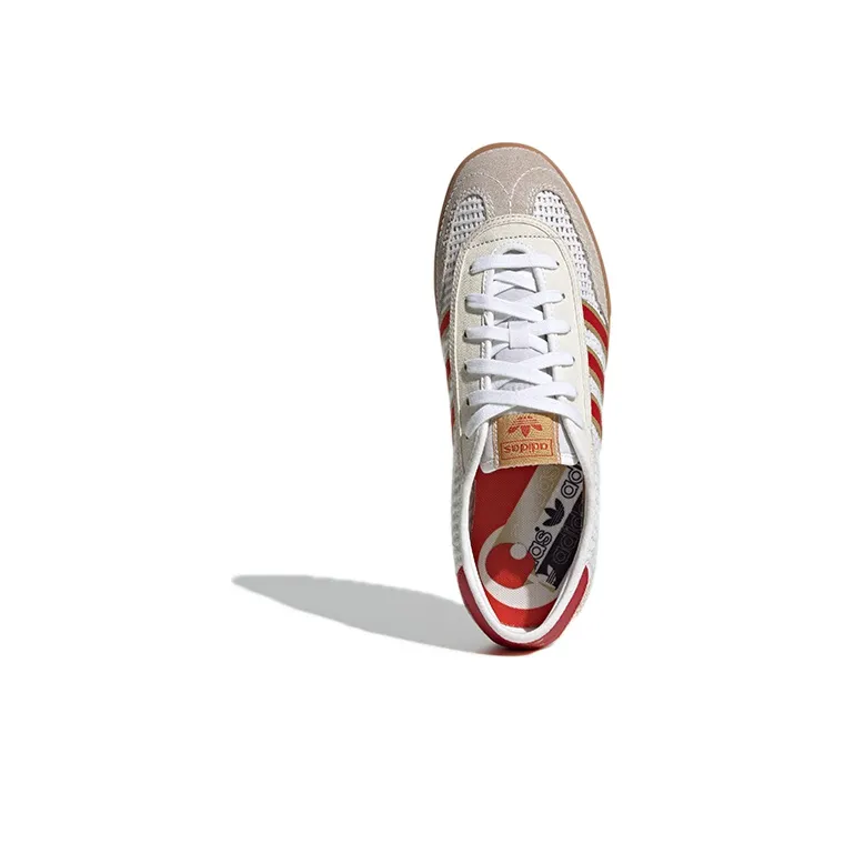 Adidas Originals Tischtennis Wear-Resistant Low-Top Tennis Shoes Men's White Red-4