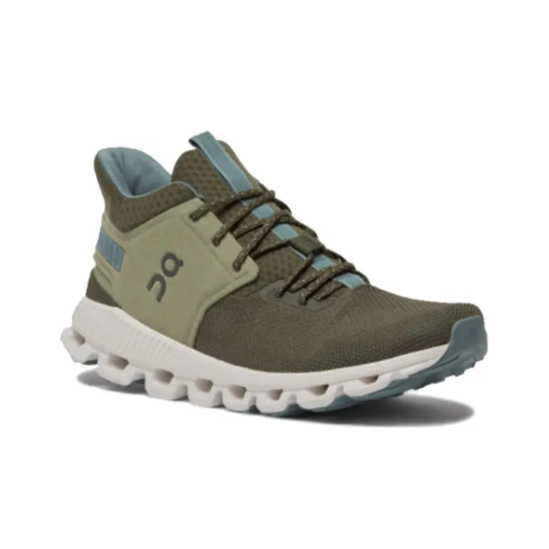 On Cloud Hi Running Shoes Men Low Top Gray Green-1