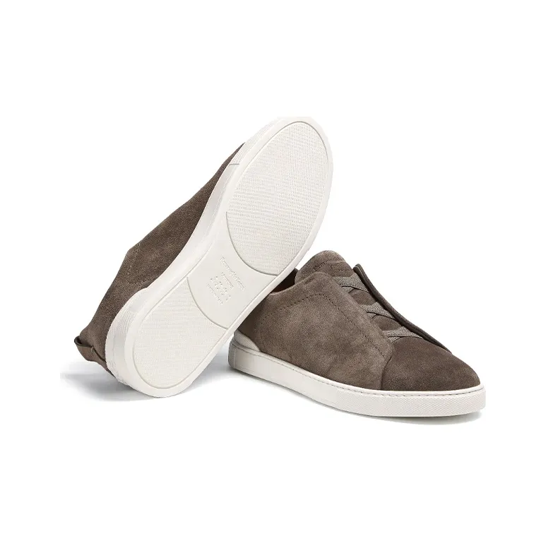 Zegna Triple Stitch Suede Trainers-4