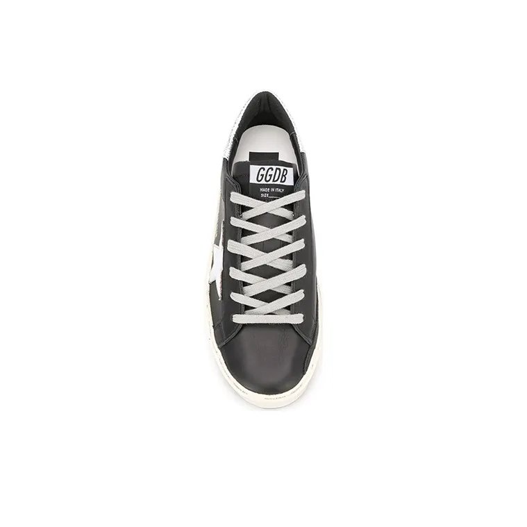 Golden Goose Hi Star Black Silver Women's-3