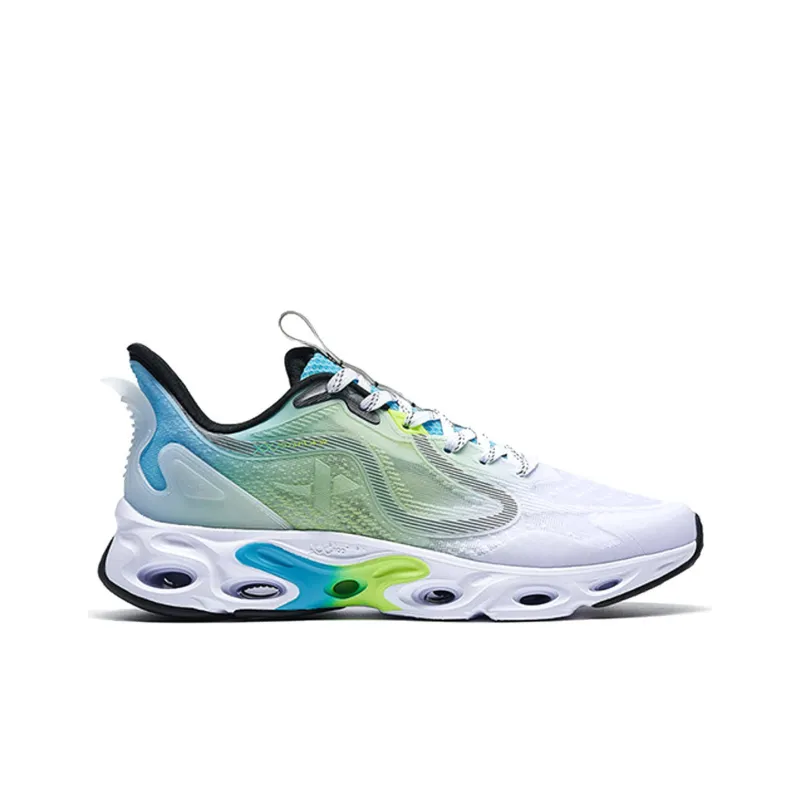 XTEP Slip Resistant Cushioning Wear Resistant Low Top Running Shoes White Green-1