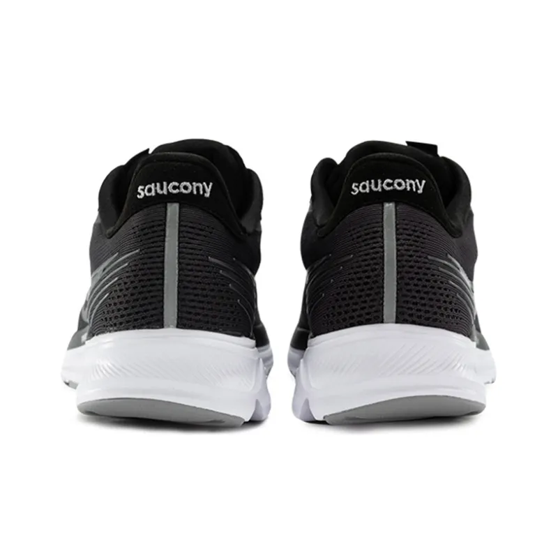 Saucony Ride Yutu 14 Cushioning Wear Resistant Breathable Supportive Low Top Running Shoes Men's Black White-3
