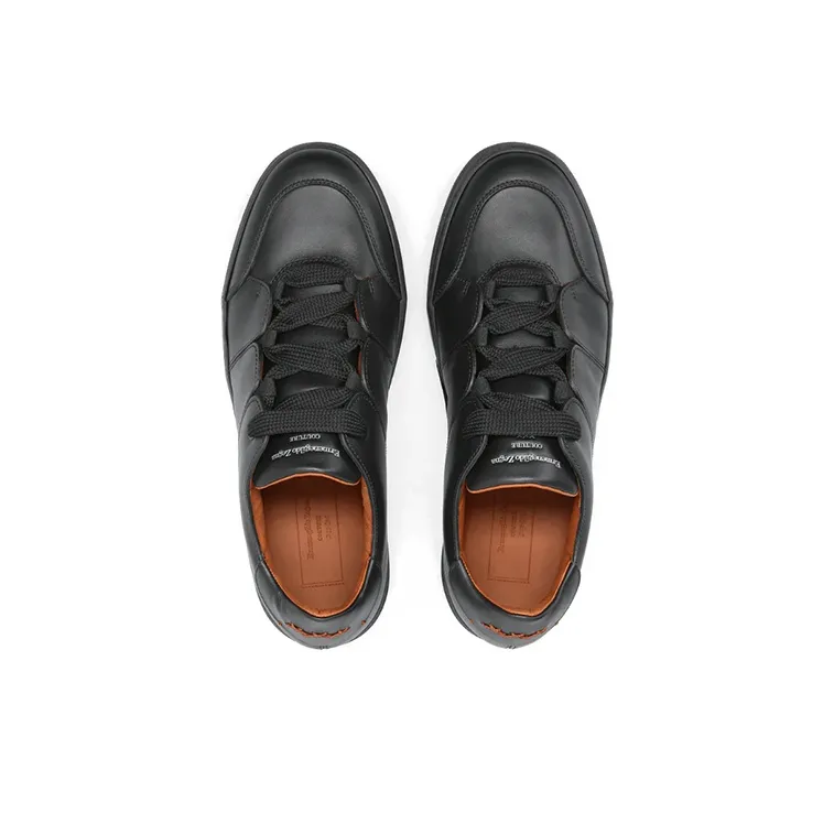 Zegna Tiziano Low Top Stylish Skateboarding Shoes Men's Black-4