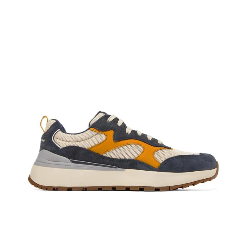 Skechers Heminger Cushioning Anti Slip And Wear Resistant Low Top Casual Running Shoes Men's Blue Yellow-1