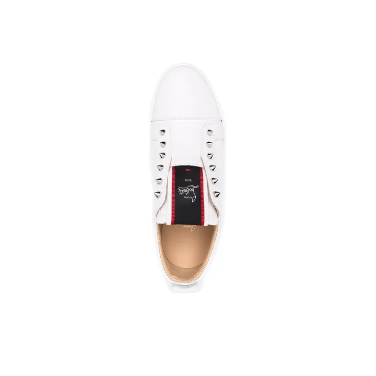 Christian Louboutin Studded Slip-on Leather Sneakers-4