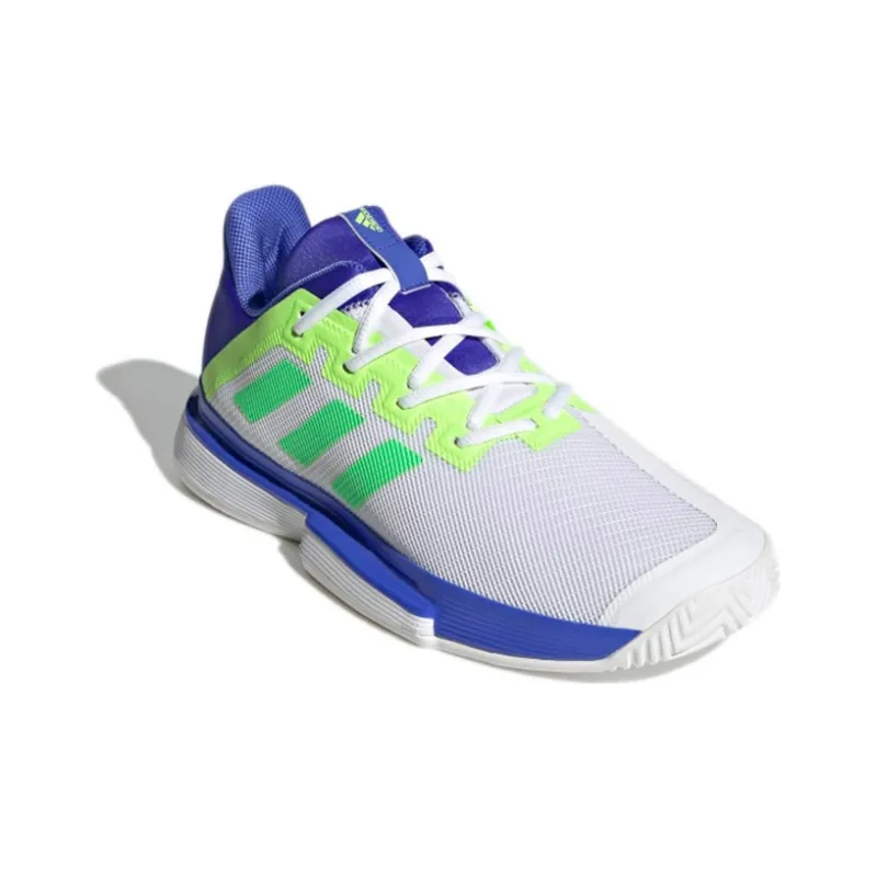 Adidas Solematch Bounce Lightweight And Wear-resistant Low-Top Running Shoes Men's White Blue Green-2