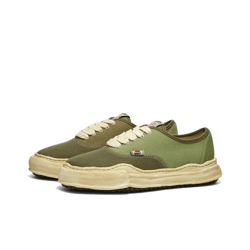 MIHARA YASUHIRO Baker Dissolve Shoes Low-Top Stylish Skateboarding Shoes Men's Green Vintage Version-1