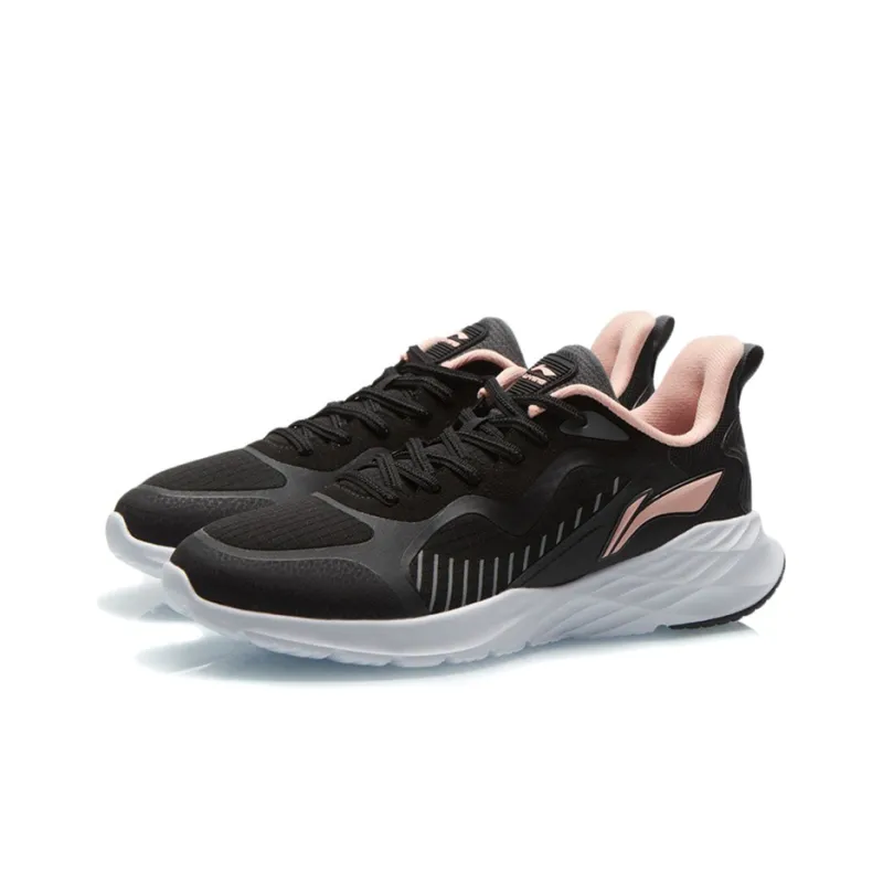 LiNing Cushioning Reflective Abrasion Resistant Slip Resistant Low Top Running Shoes Women's Gray Black-2