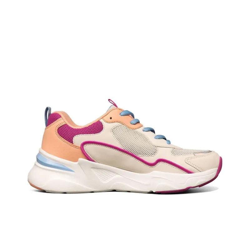 Skechers BOBS BAMINA Cushioning Anti Slip Wear Resistant Breathability Low Top Running Shoes Women's Beige Pink White-1