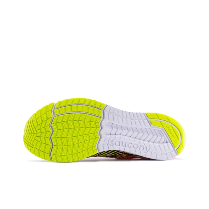 Saucony Cushioning Wear-Resistant Breathable Supportive Low-Top Running Shoes Women's Neon Green Tangerine-4