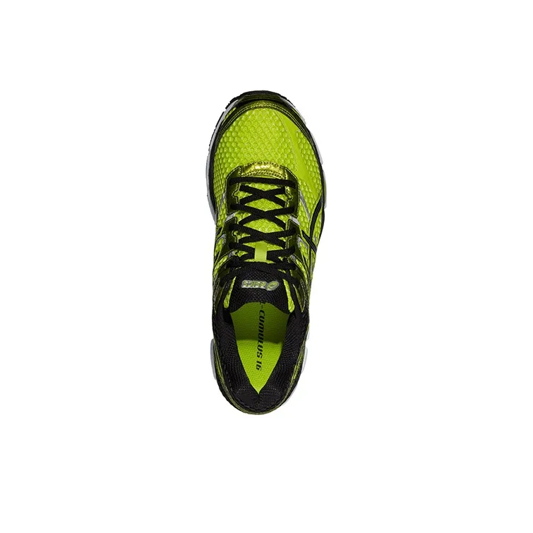 Asics Gel-Cumulus 16 Wear-Resistant Low-Top Running Shoes Men's Black Yellow-3
