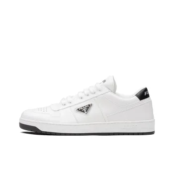 PRADA Downtown Low Top Sneakers Leather White White Black