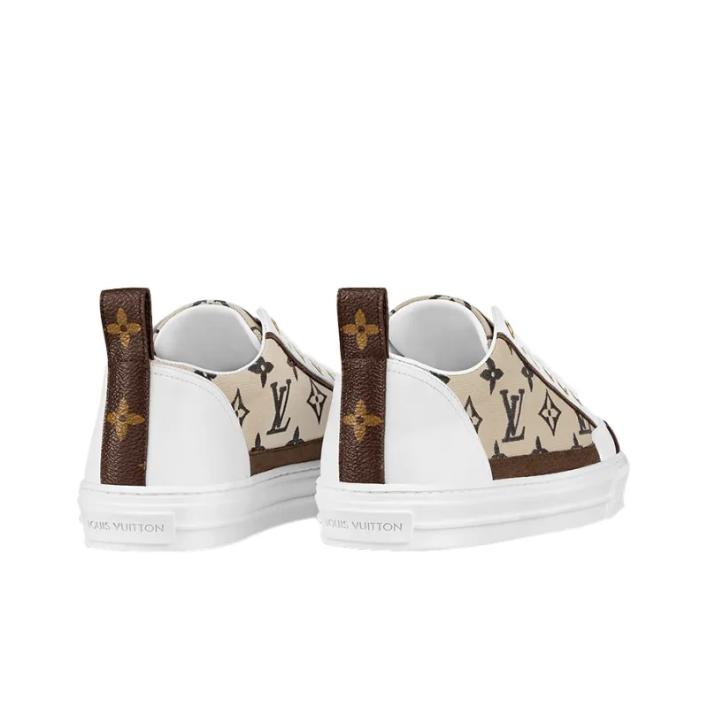 LOUIS VUITTON Stellar Stylish Skateboarding Shoes Women's White Brown-4