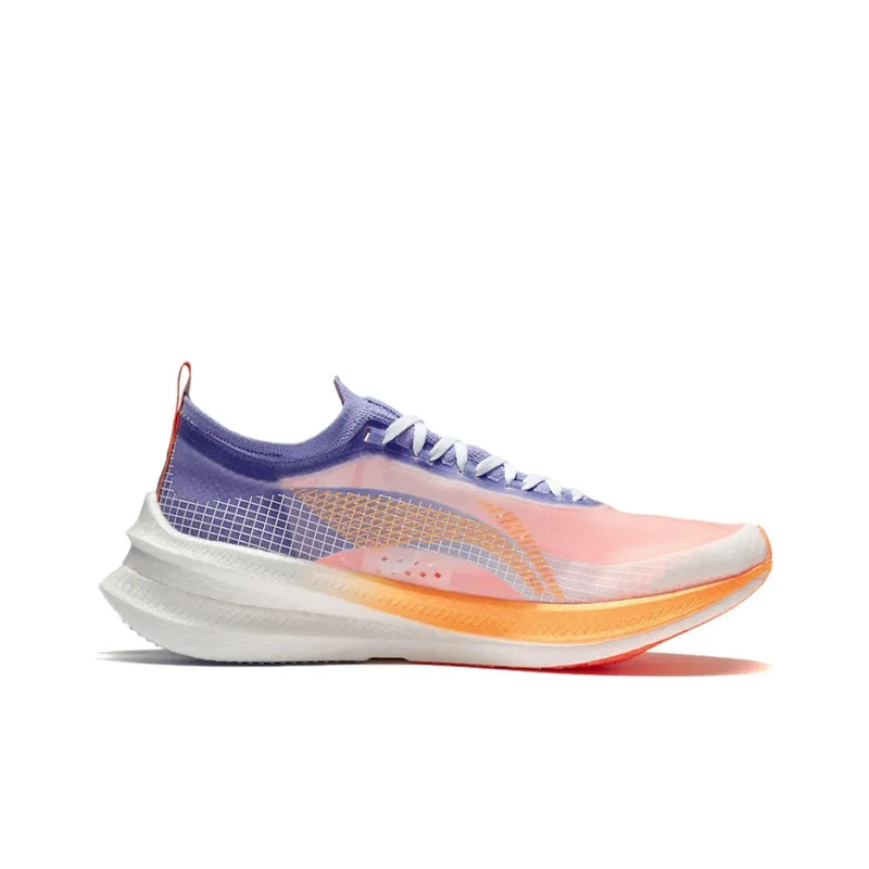 LINING Feidian 2 Elite Running Shoes Men Low Top Standard White/Neon Hydrangea Blue Purple-1