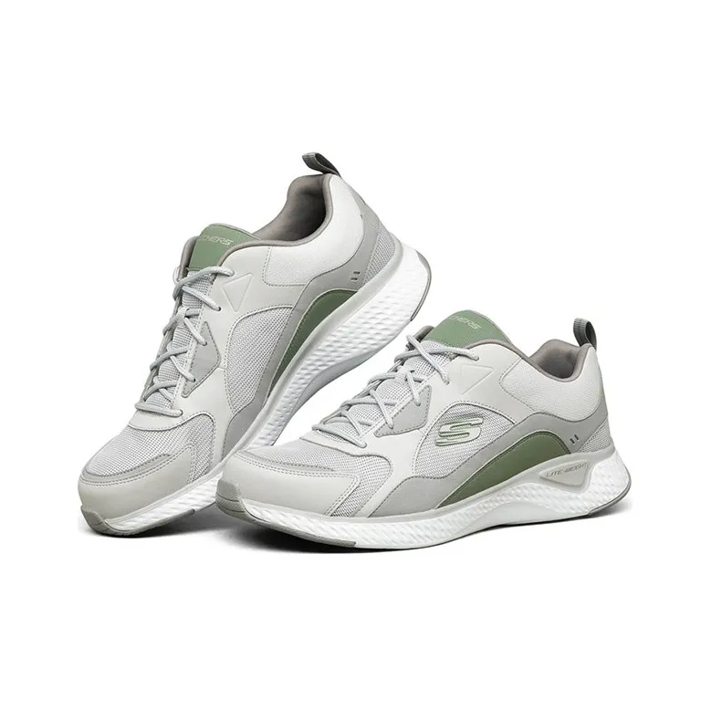 Skechers Solar Fuse Cushioning Anti Slip And Wear Resistant Low Top Casual Running Shoes Men's Light Gray-2
