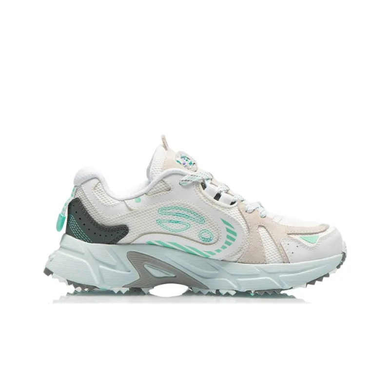 LINING Running Shoes Women's Low Top Standard White/Dark Gray Green-1