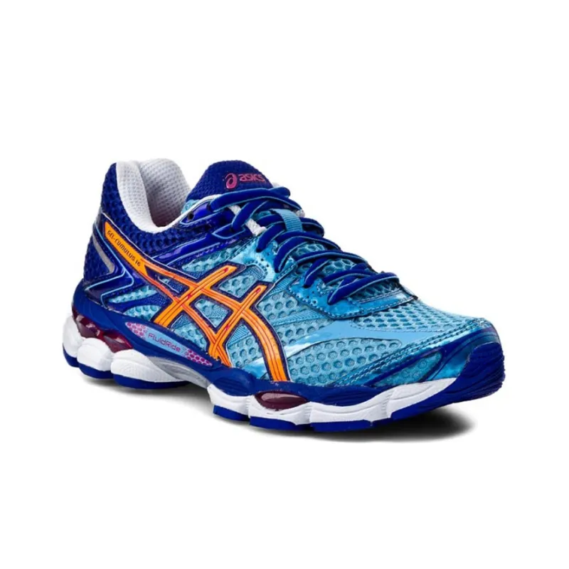 Asics Gel-Cumulus 16 Wear-resistant And Lightweight Low-Top Running Shoes Women's Blue Orange-2