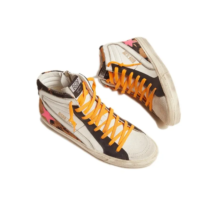 Golden Goose Slide Stylish Skateboarding Shoes Men's Beige Brown-2