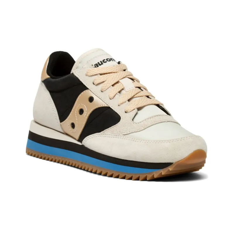 Saucony Jazz Triple Running Shoes Women's Low-Top White/Black/Blue/Gold-2