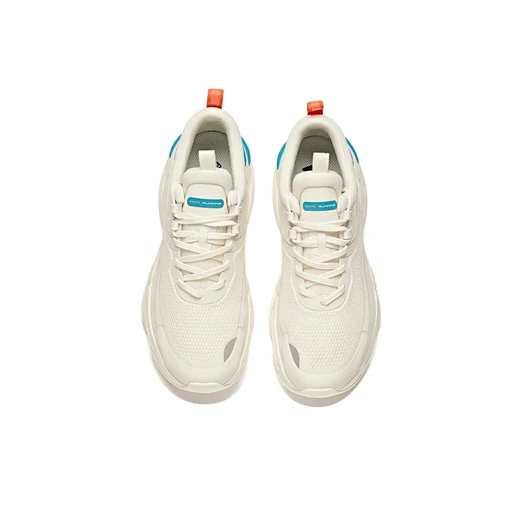 Anta Running Collection Cushioned Slip Resistant Abrasion Resistant Breathable Low Top Running Shoes Men's White Blue-2