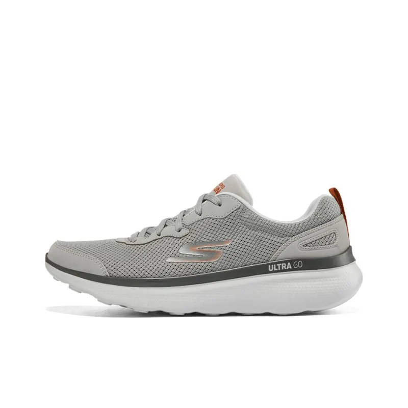 Skechers Go Run Motion Cushioning Anti-Slip And Wear-Resistant Low-Top Running Shoes Men's Gray Orange-0