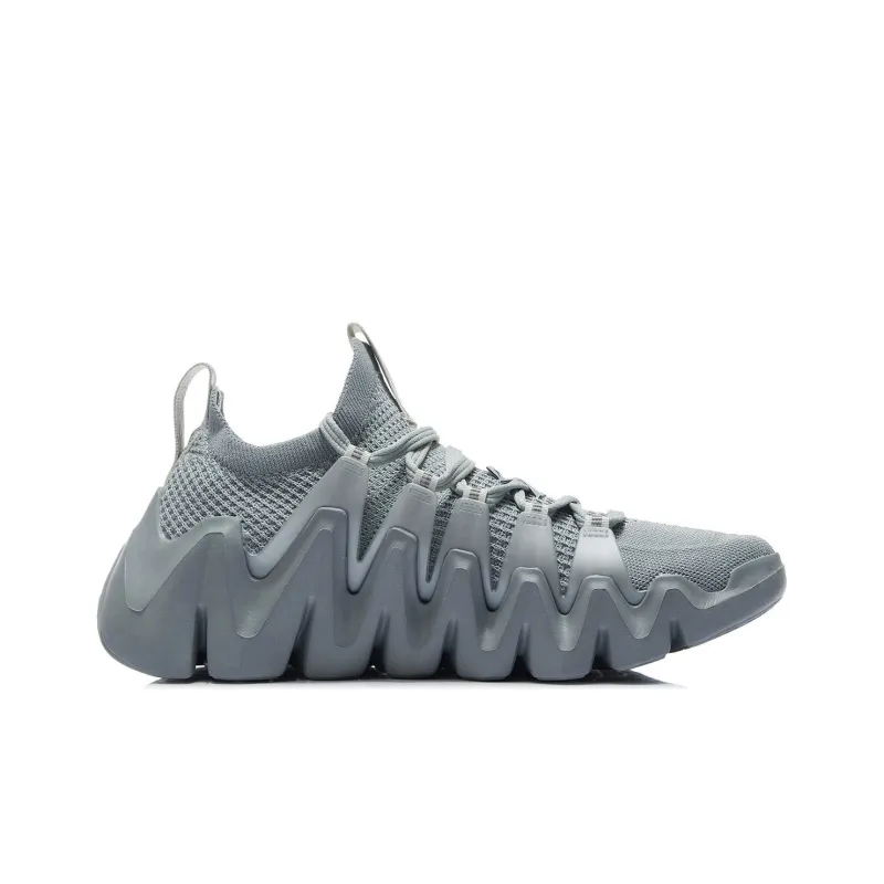 LiNing Phantom Stinger Wear Resistant Slip Resistant Cushioning Breathable Low Top Running Shoes Men's Gray-1