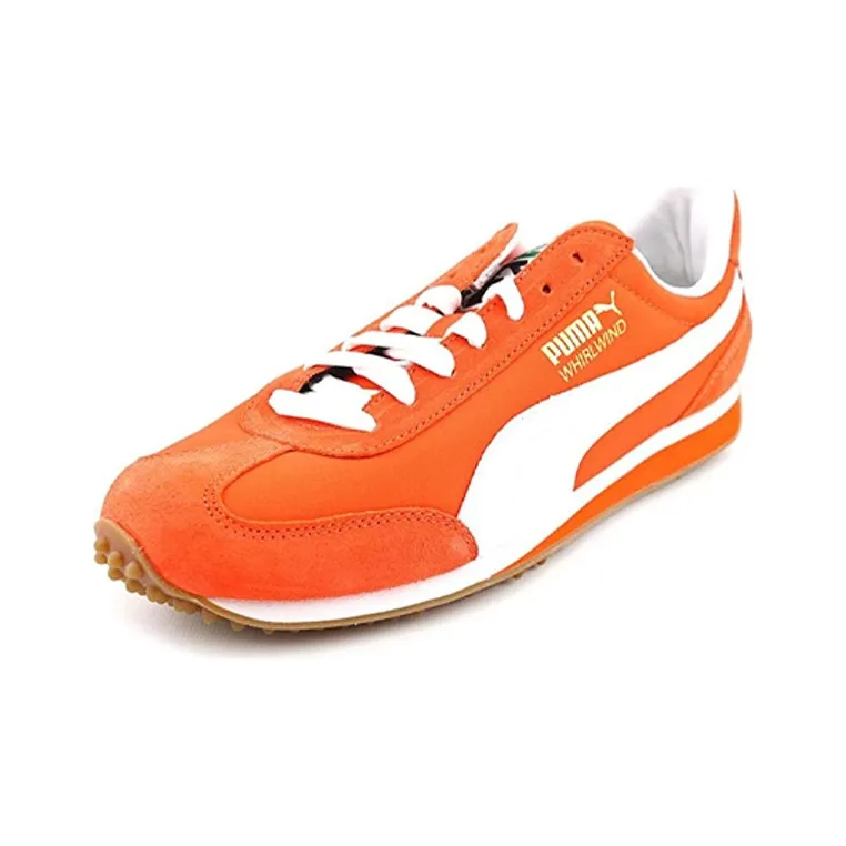 PUMA Whirlwind Classic Cushioning Anti-Slip Wear-Resistant Breathability Low-Top Running Shoes Men's Orange White-1