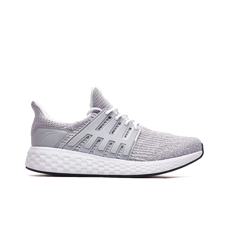 Anta Cushioning Anti-Slip And Wear-Resistant Breathable Coverage Low-Top Running Shoes Men's Gray White-1