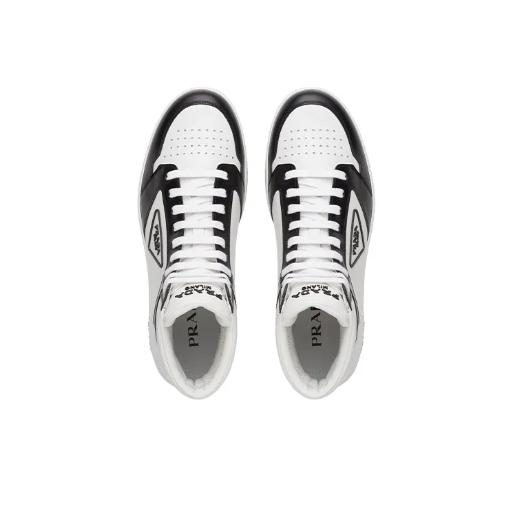 PRADA District High White Black White Leather-3
