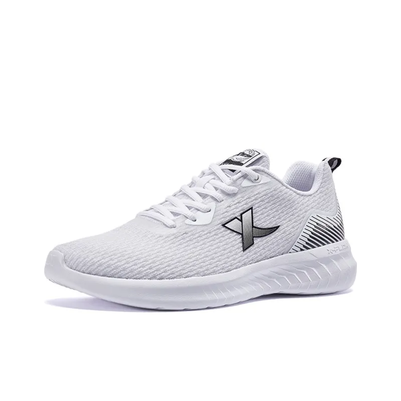 XTEP Cushioned Slip-Resistant Breathable Low-Top Running Shoes Men's White Black-1