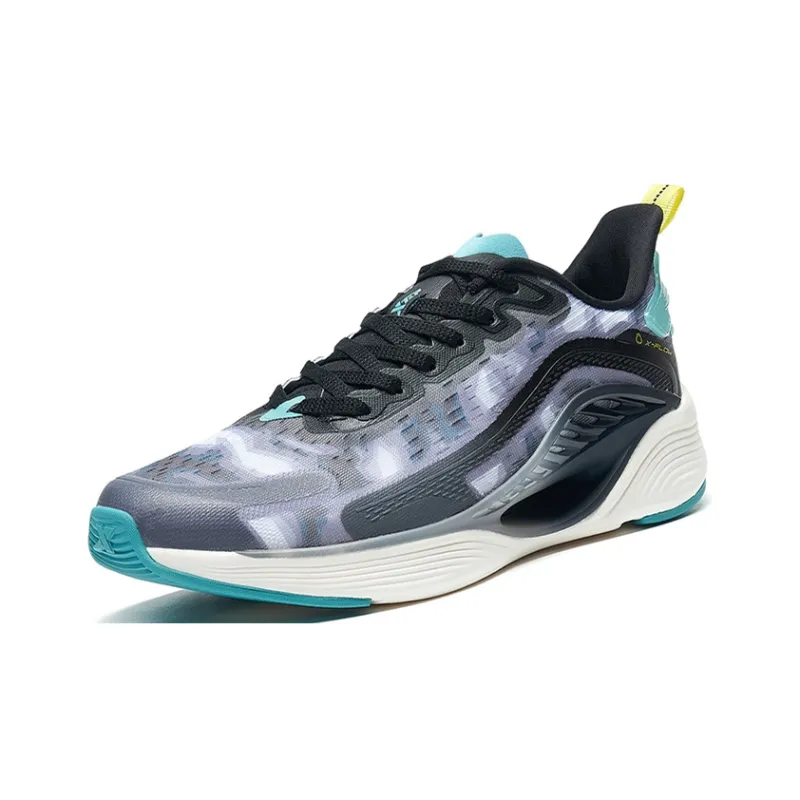 XTEP Qing Feng 5.0 Cushioning And Breathable Low Top X FLOW Casual Running Shoes Men's Black Gray-1