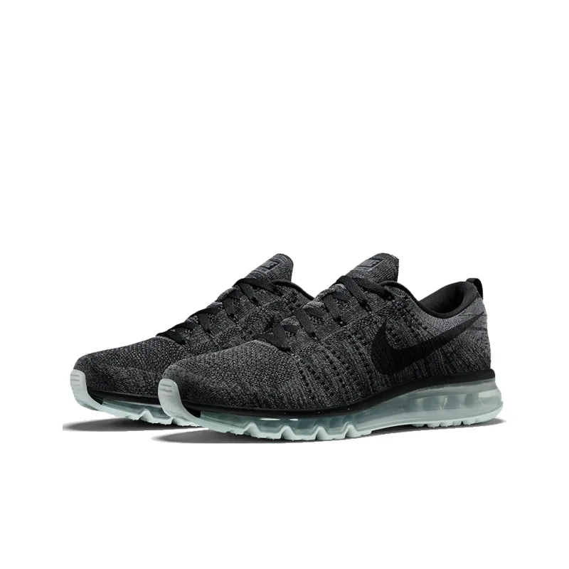 Nike Air Max Flyknit Cushioning Anti Slip And Wear Resistant Low Top Running Shoes Men's Black-2