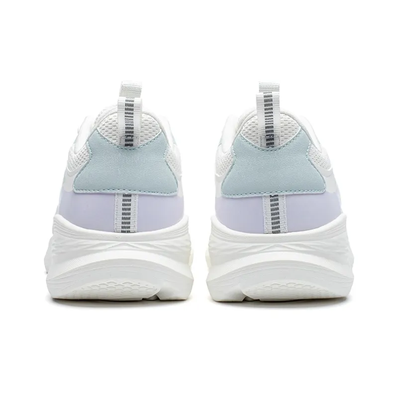 XTEP Cloud DC Cushioning Anti-Slip Wear-Resistant Breathability Low-Top Running Shoes Women's White Purple Green-4