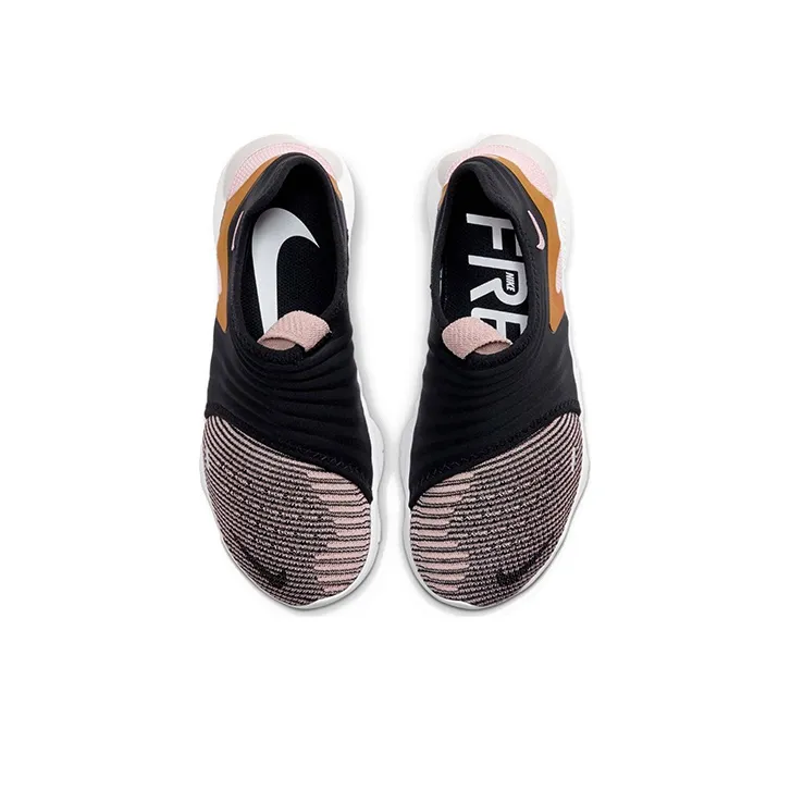 Nike Free Rn Flyknit 3.0 For Black/Golden Women's-3