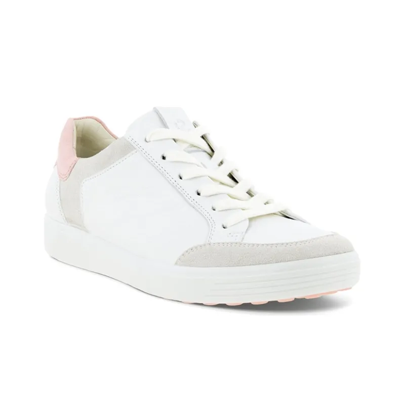 Ecco Soft 7 Skateboard Shoes Women's Low-Top White/Pink-2
