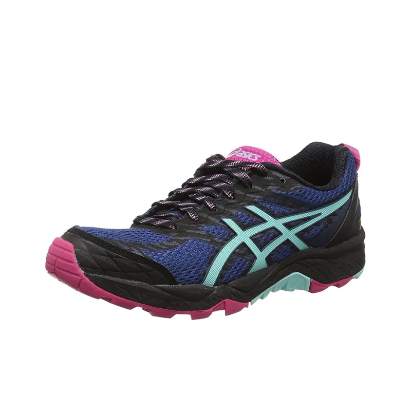 Asics GEL-FujiTrabuco 7 Wear-Resistant Low-Top Running Shoes Women's Blue Black-1