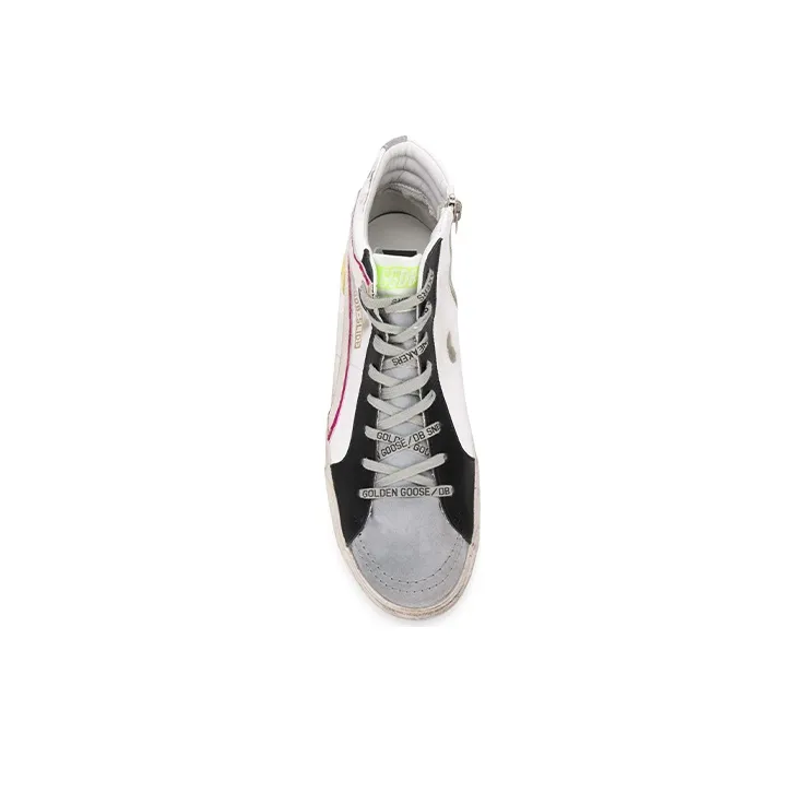 Golden Goose Slide Skateboard Shoes Men Mid-Top Black/White-2