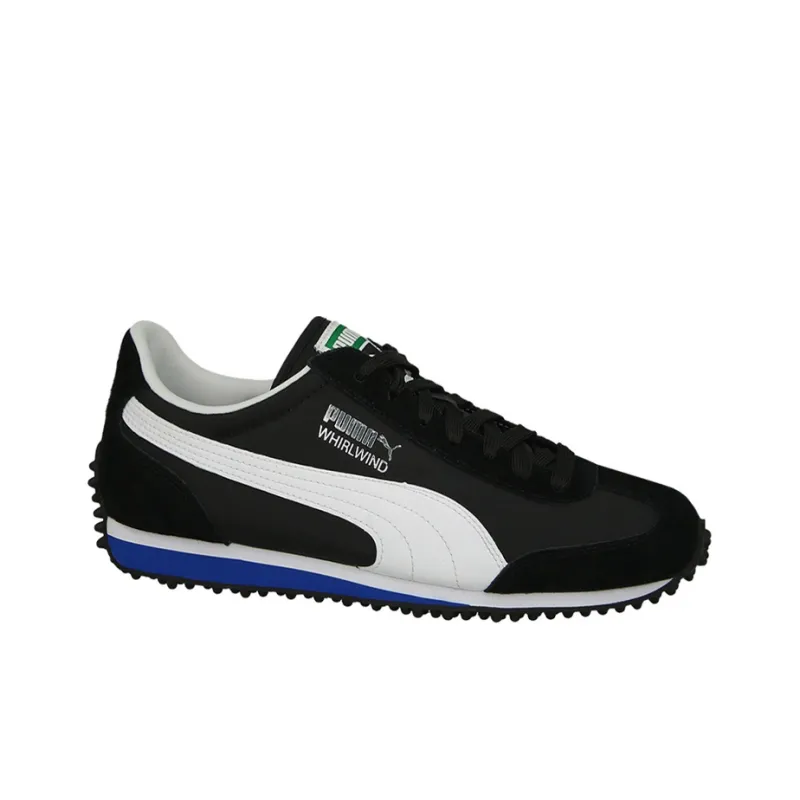 PUMA Whirlwind Classic Cushioning Anti-Slip Wear-Resistant Breathability Low-Top Running Shoes Men's Black White Blue-1