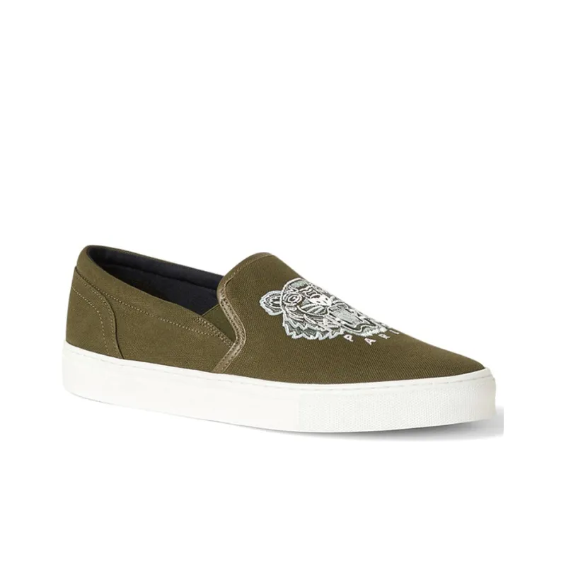 KENZO K-Skate Tiger Stylish Skateboarding Shoes Men's Army Green-1